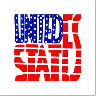 Flag USA Illustration on White Background Posters and Art